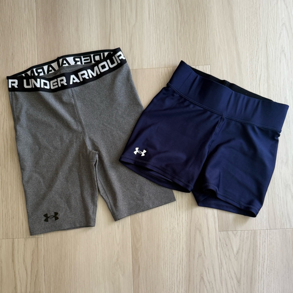 Lot of 2 - Size S - Under Armour Women's Gray and Navy Athletic Shorts